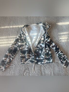 Nili Lotan Camouflage Zip Hoodie M